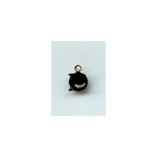 Round 6mm Settings 1 Loop Closed Back Oxidized brass (12) - Image 2