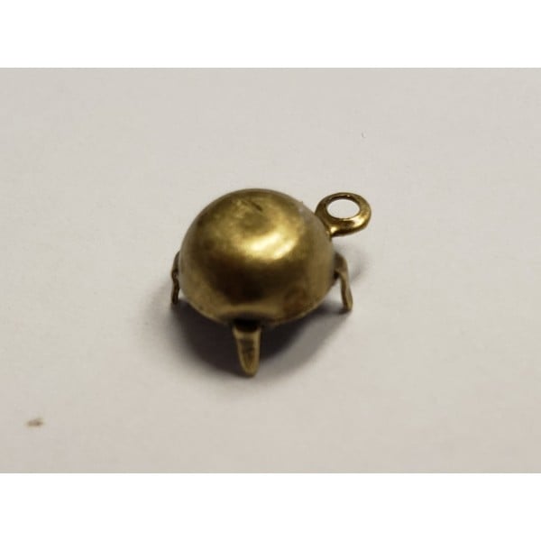 Round 6mm Settings 1 Loop Closed Back Oxidized brass (12) - Image 3