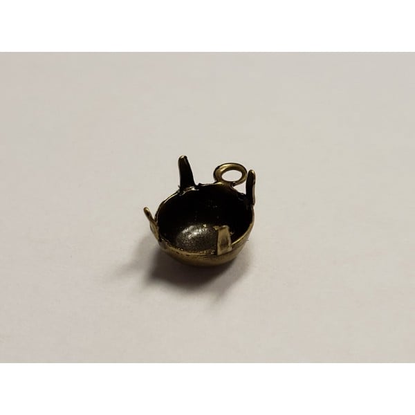 Round 6mm Settings 1 Loop Closed Back Oxidized brass (12) - Image 4