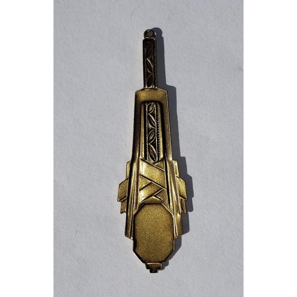 Dramatic Deco Oxidized Brass Pendant Drops (2) - Image 3