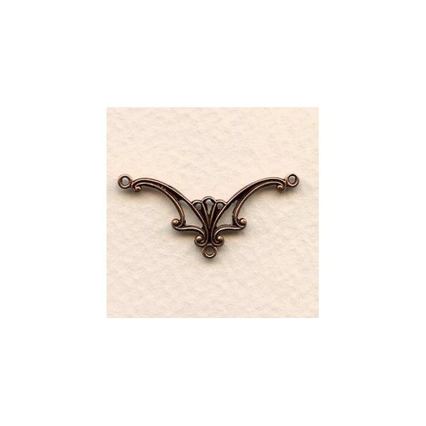 Romantic Filigree Connector Oxidized Brass (4)