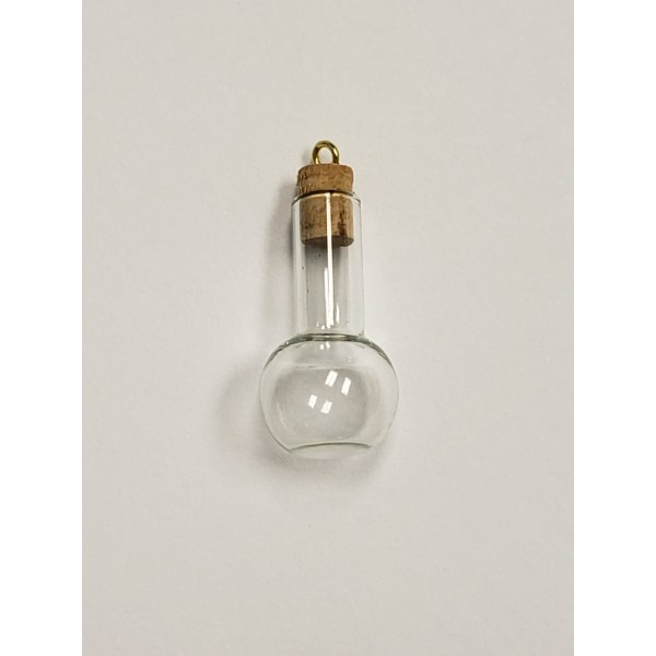 Round bottom bottles with corks and loop 35mmx15mm (2) - Image 2
