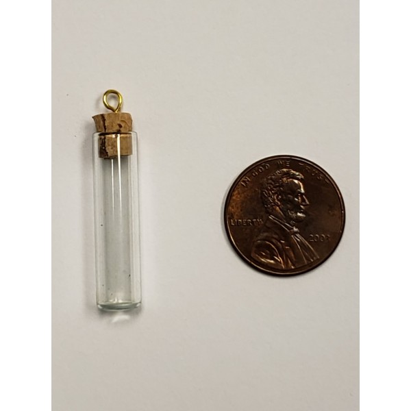 Long cylinder bottles with corks and loop 35mmx6mm (2) - Image 2