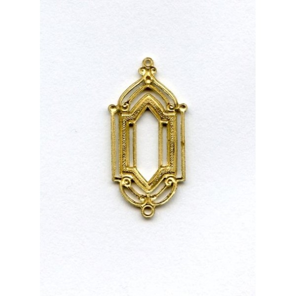 Stained Glass Window Style Connector Raw Brass (6) - Image 2