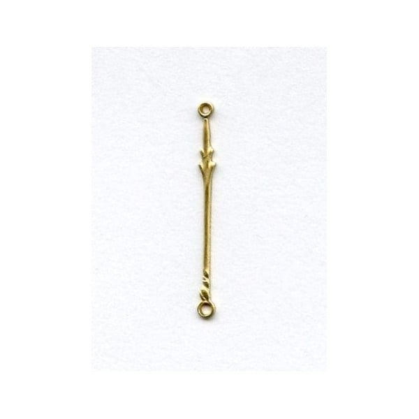 Decorative Bar Connector or Bail Raw Brass (12) - Image 2