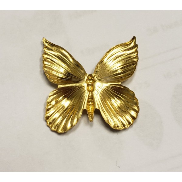 Butterfly with Raised Wings in Raw Brass 48mm (3) - Image 2