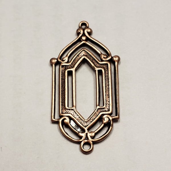 Stained Glass Window Style Connectors Oxidized Copper (6)