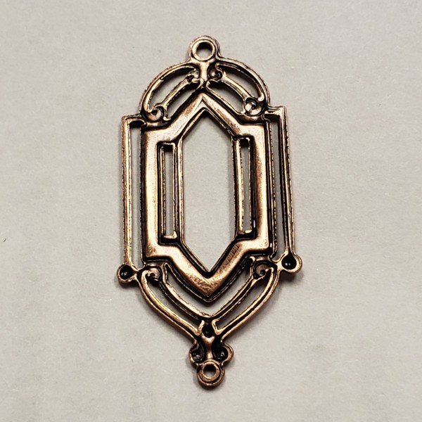 Stained Glass Window Style Connectors Oxidized Copper (6) - Image 2