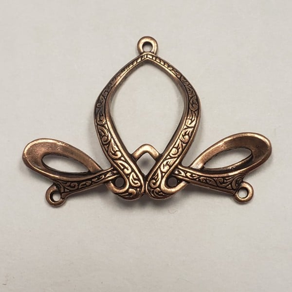 Fancy Ribbon Style 3 Way Connector Oxidized Copper (3) - Image 2