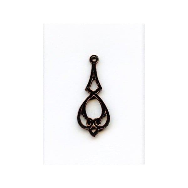 Dainty Filigree 22mm Pendants Oxidized Copper (6) - Image 2