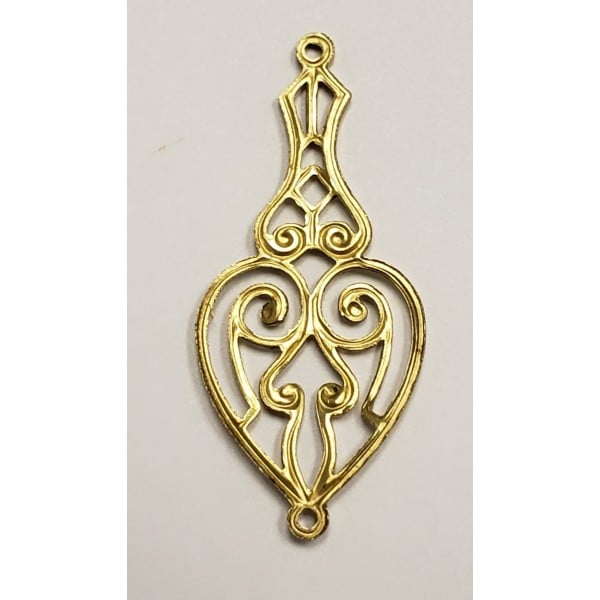 Heart Shape Openwork Connectors raw brass (6)