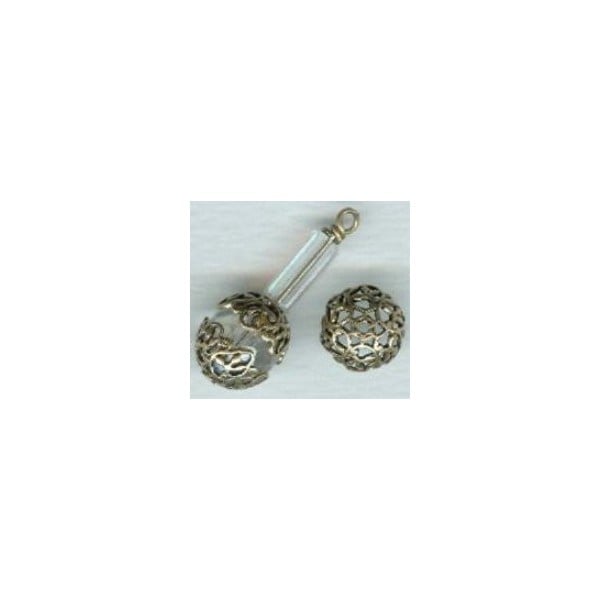 Elaborate 9mm Filigree Bead Caps Oxidized Brass (6) - Image 2