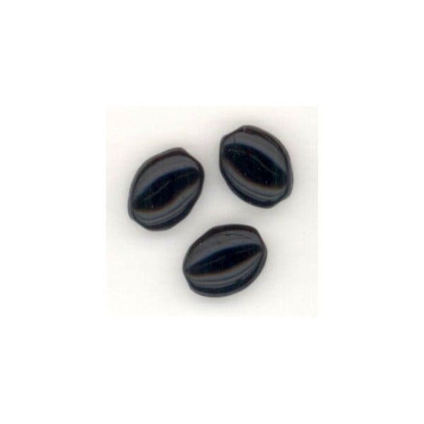 ^Jet 8x6mm Flat Oval Beads from the Czech Republic (24)