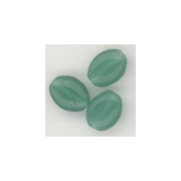 ^Jade Glass 8x6mm Flat Oval Beads from Czech Republic (24)