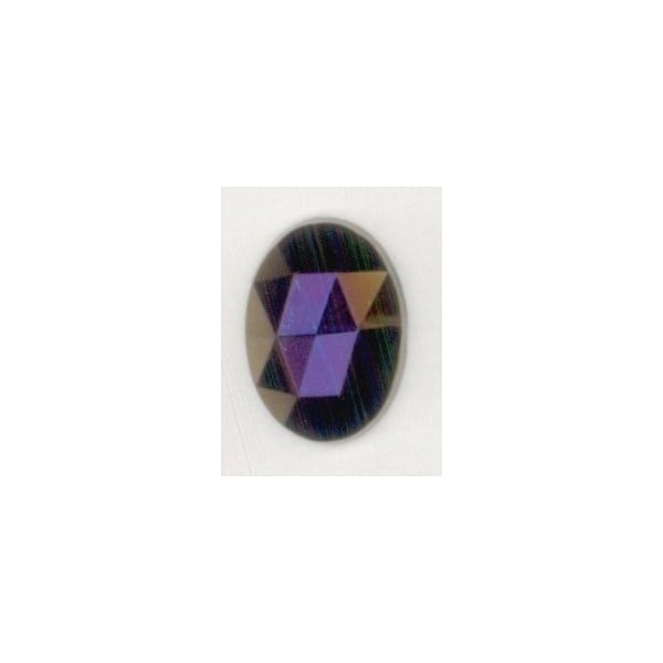 ^Iris Red Flat Back Faceted Top 18x13mm Jewelry Stone