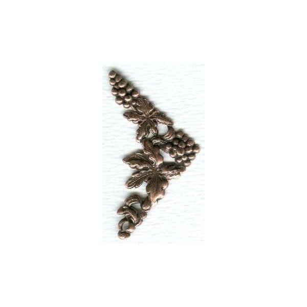 Grape Motif Fancy Corners Oxidized Copper Stampings (6)