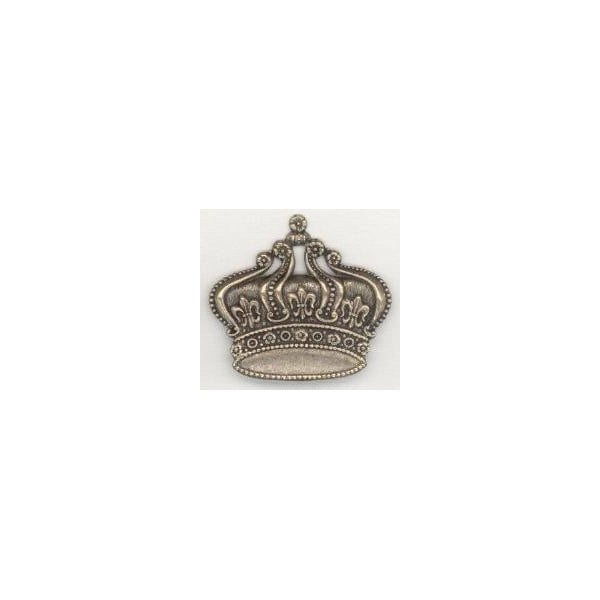 ^French Crown Ornamentation Oxidized Brass Stamping