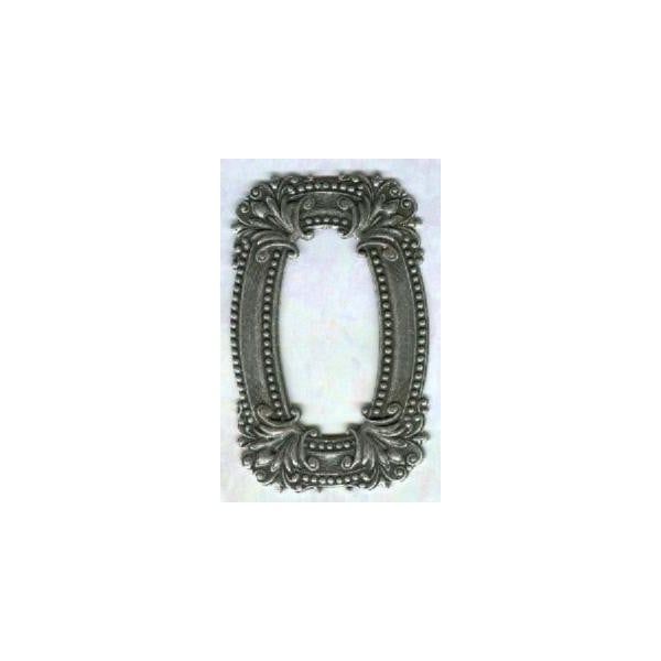 ^Scrollwork Frame Stamping Oxidized Silver 76mm (1)