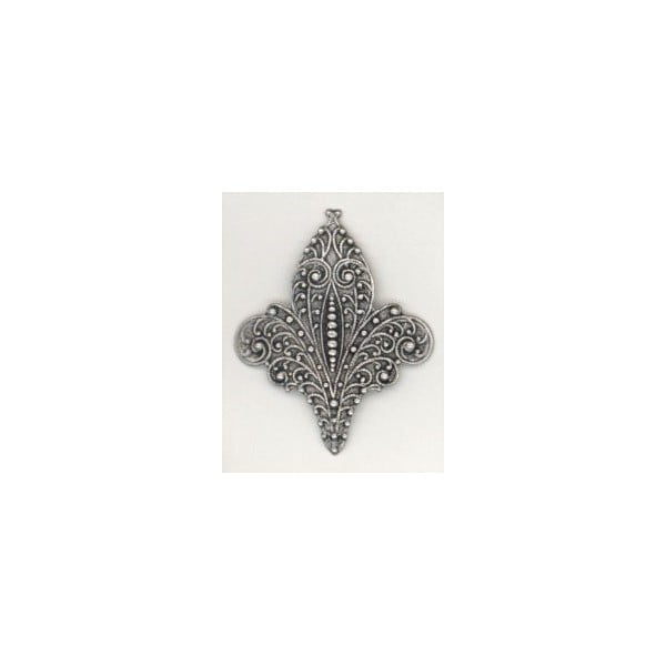^Fleur-de-Lys Stamping Oxidized Silver 46mm (1)