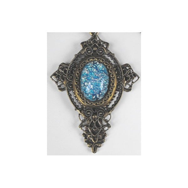 Flat Filigree Cross Oxidized Brass 50mm - Image 2