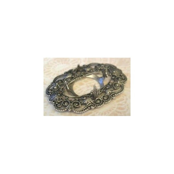Open Back Turtle Settings 18mm Oxidized Silver (6) - Image 5
