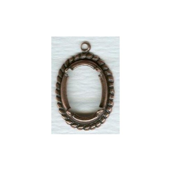 ^Rope Border Detail Settings 14x10mm Oxidized Copper