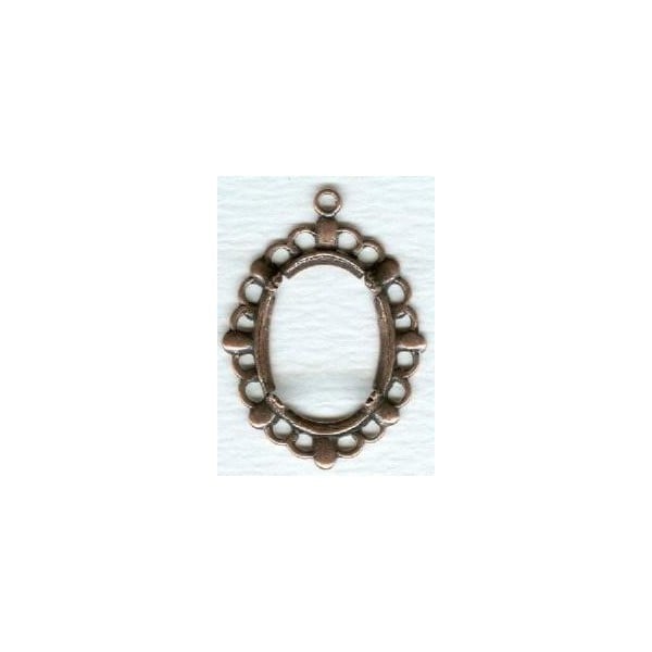^Filigree Fancy Edge Setting 18x13mm Oxidized Copper (1)