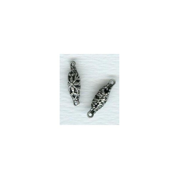 Filigree Connector Oval Bead 17mm Oxidized Silver (6) - Image 2
