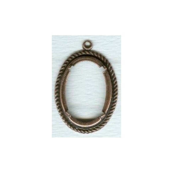 ^Rope Border Detail Setting 25x18mm Oxidized Copper (1)