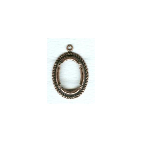 ^Rope Border Detail Setting 18x13mm Oxidized Copper (1)