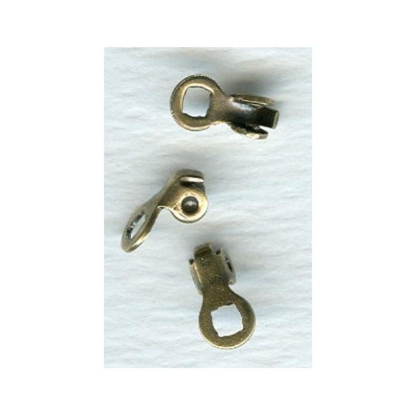 ^2mm Cord End Clamps with a Loop Oxidized Brass