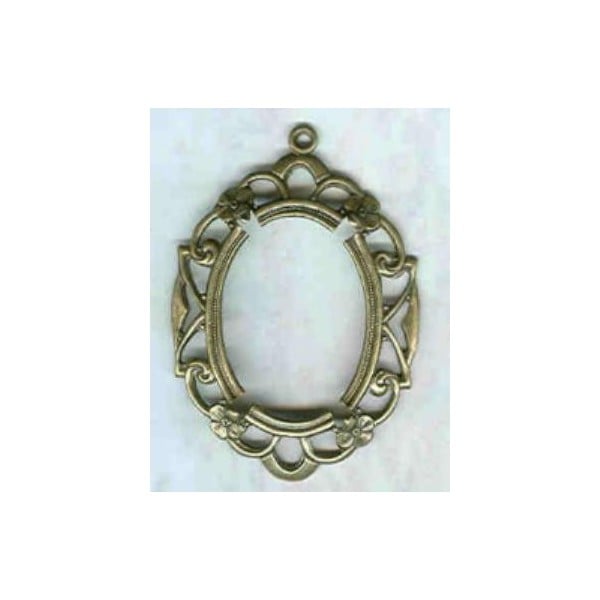 ^Openwork Floral Edge Setting 25x18mm Oxidized Brass (1)