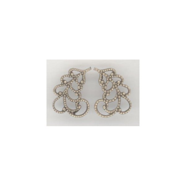 Filigree Leaves 14mm Right and Left Oxidized Brass