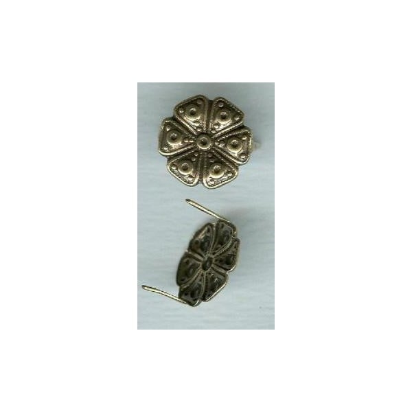Fancy Disc with Prongs Bail Oxidized Brass (6)
