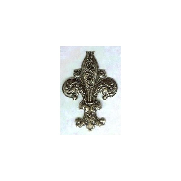 Fabulous 62mm Fleur-de-Lys Oxidized Brass Stamping (1)