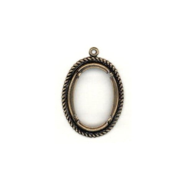 ^Rope Border Setting 25x18mm Oxidized Brass