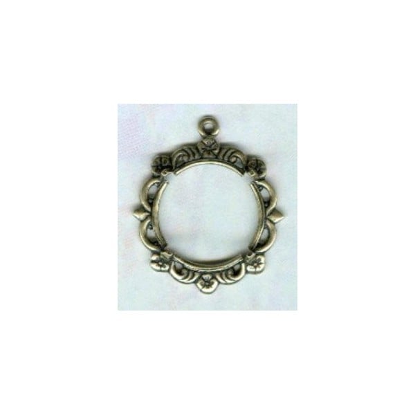 ^Delicate Fancy Edge Setting Oxidized Brass 15mm