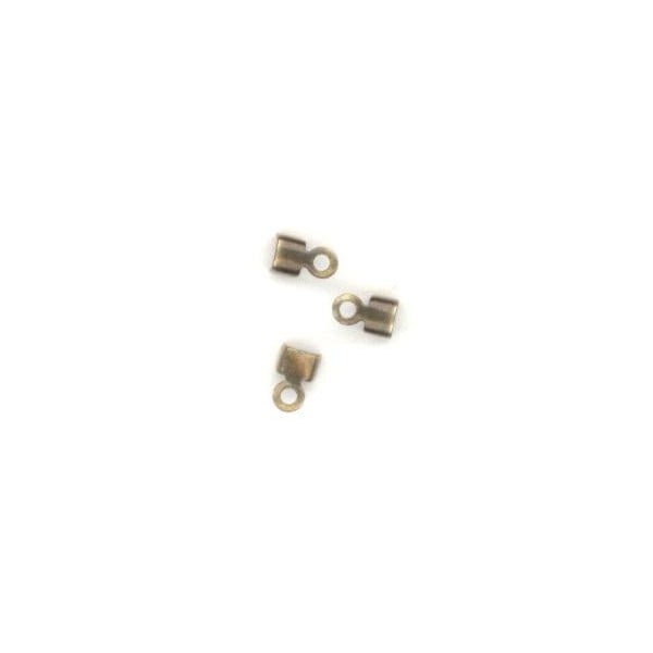 ^End Clamps with Loops in Oxidized Brass for 2mm Cord