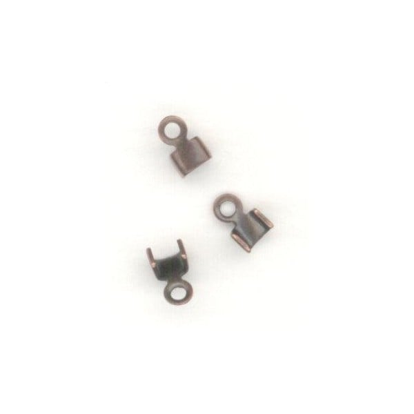 ^End Clamps with Loop 2mm Cord Oxidized Copper