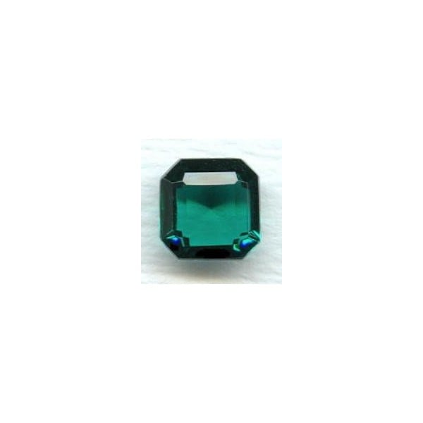 Emerald Unfoiled Glass Square Octagon Stones 10x10mm