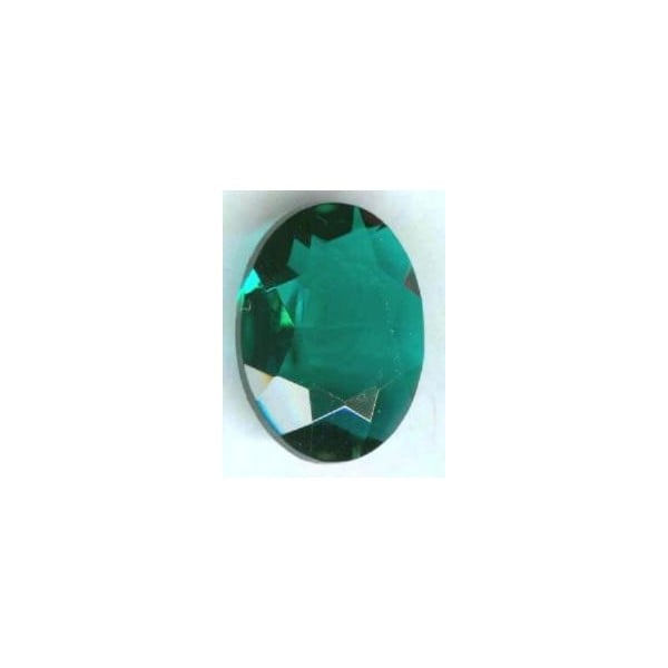 Emerald Glass Oval Unfoiled Jewelry Stone 18x13mm