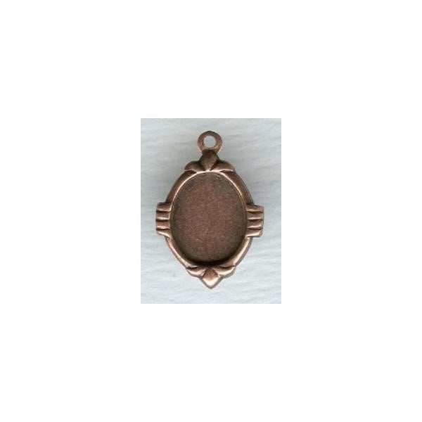^Elegant Setting Pendants 10x8mm Oxidized Copper (12)