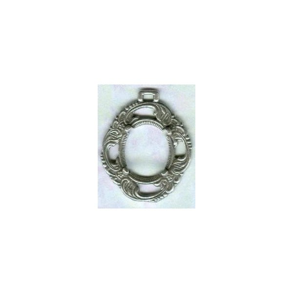 ^Delicate Openwork 12X10mm Settings Oxidized Silver (2)