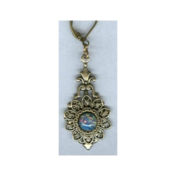Elegant Art Deco Pendant Drops Oxidized Brass (6) - Image 4