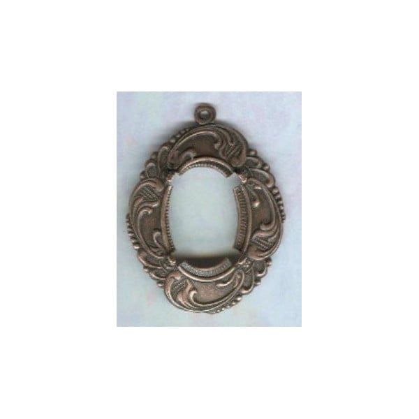^Elaborate Floral 18x13mm Setting Oxidized Copper (1)