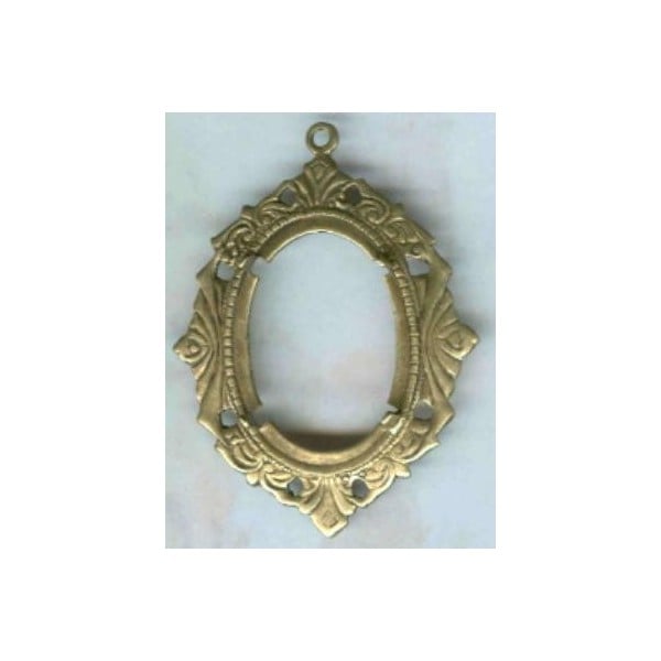Art Deco Inspired 25x18mm Setting Oxidized Brass (1)