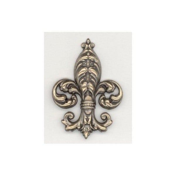 ^Bold Fleur-de-Lys Oxidized Brass Stamping (1)
