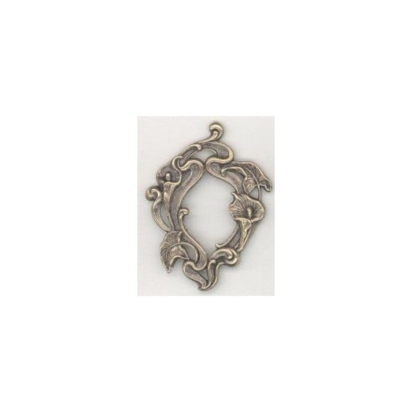 Calla Lilies Framework 50mm Oxidized Brass Stamping (1)