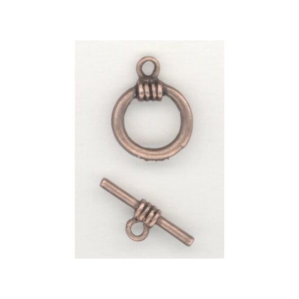 ^Bar and Toggle Clasp Oxidized Copper (1 set)