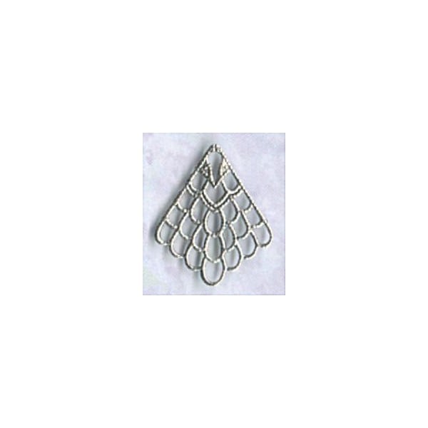 ^Adapter Filigree Fan Oxidized Silver Plated Brass (12)
